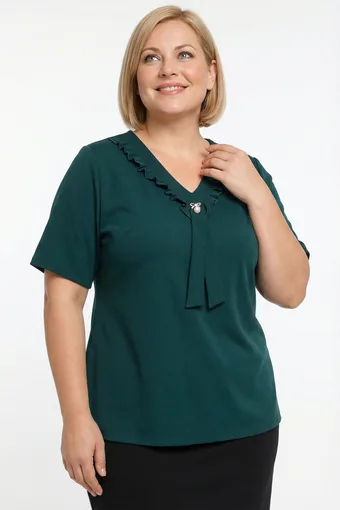 Zelená halenka s volánky