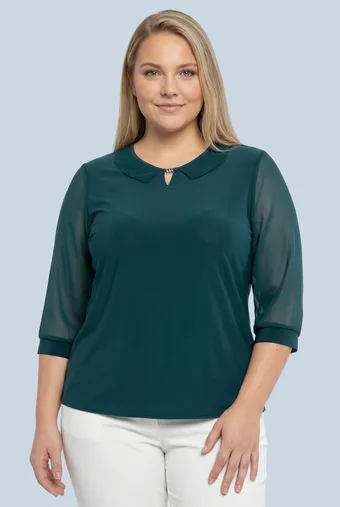 Kopie Halenka s bílými a béžovými vzory