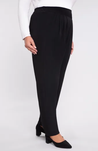 Černé elegantní kalhoty se sedlem