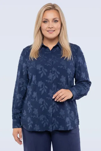 Fialová košile s krajkovými rameny