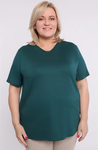 Pletená tmavě zelená halenka
