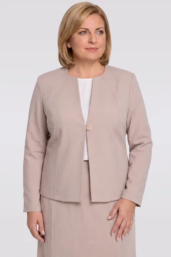Béžová lněná sako s kapsami