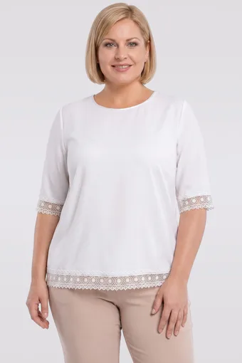 Béžová halenka s krajkou