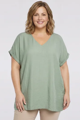 Khaki halenka s krátkým rukávem