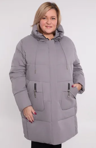Světle šedá zimní bunda