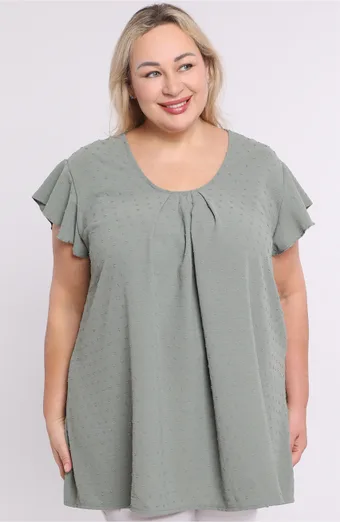 Khaki tunika s kravatou