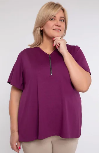 Fialová halenka se zipem