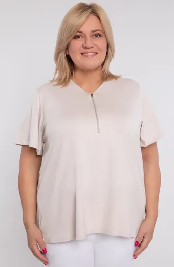 Béžová halenka se zipem