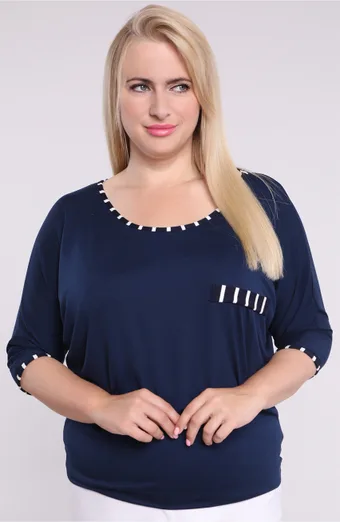 Tmavě modrá pruhovaná halenka