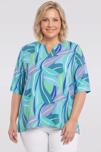 Zelená vzorovaná halenka