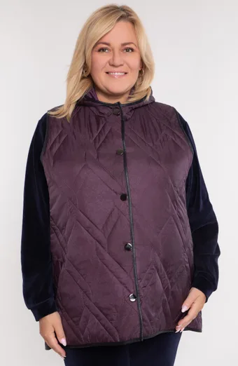 Fialová prošívaná vesta