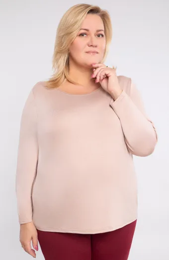 Jednobarevná béžová halenka