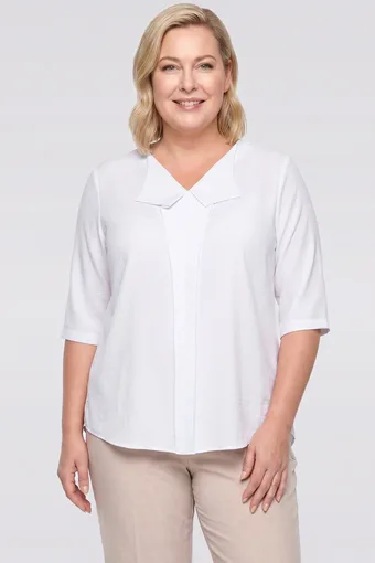 Volná bílá lněná halenka