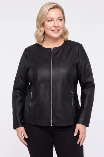 Klasická černá biker bunda s kapsami