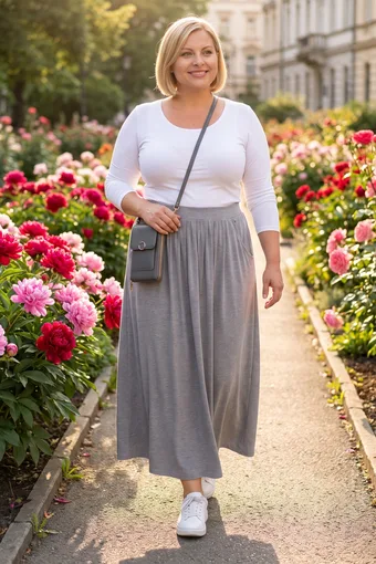 Šedá mikinová sukně s kapsami