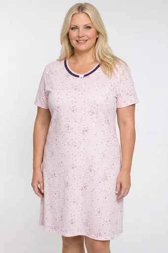Růžová květinová noční košile