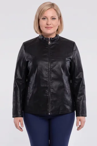 Černá biker bunda z eko kůže