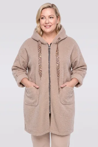 Béžová mikina s leopardím pruhem
